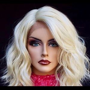 Blonde loose wave bob lace front wig